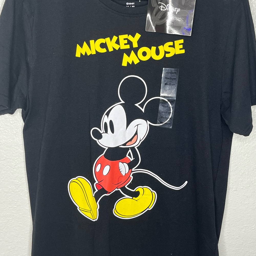 Black Mickey Mouse Short Sleeve Tee with Bold Graphic